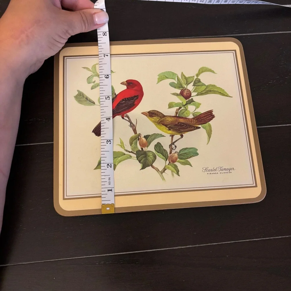 Pimpernel | Scarlet Tanager Bird | Cork Backed Placemat Trivet | England